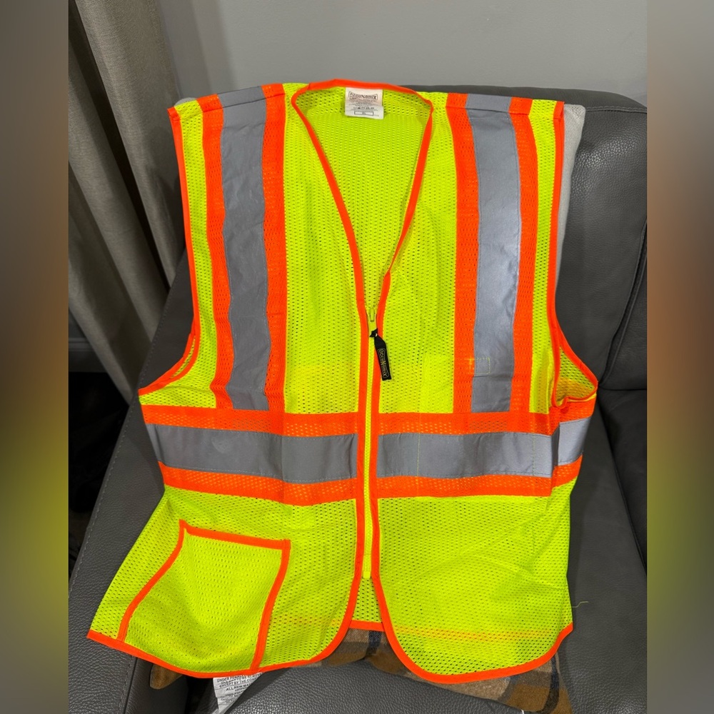 Occunomix High visibility fluorescent, yellow/green/orange work vest Size XL